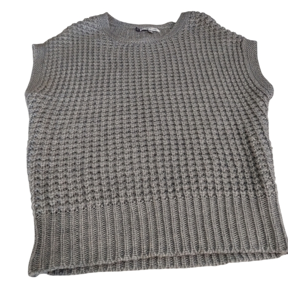 Jennifer Lopez Sweater Gray Chunky Sleeveless Removable Faux Fur Collar… - Picture 4 of 11
